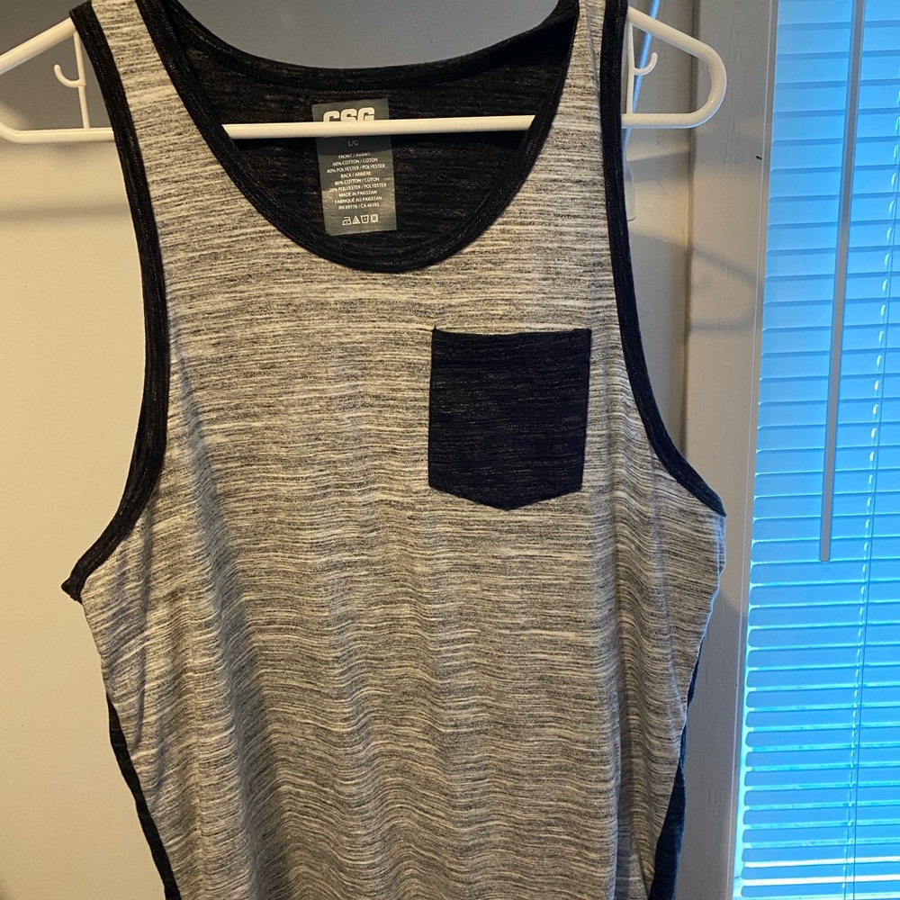 Grey and Dark Grey tank top